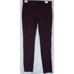 Liverpool Pants Knit Stretchy Black Check Slim Rock Work Preppy City Casual 4/27